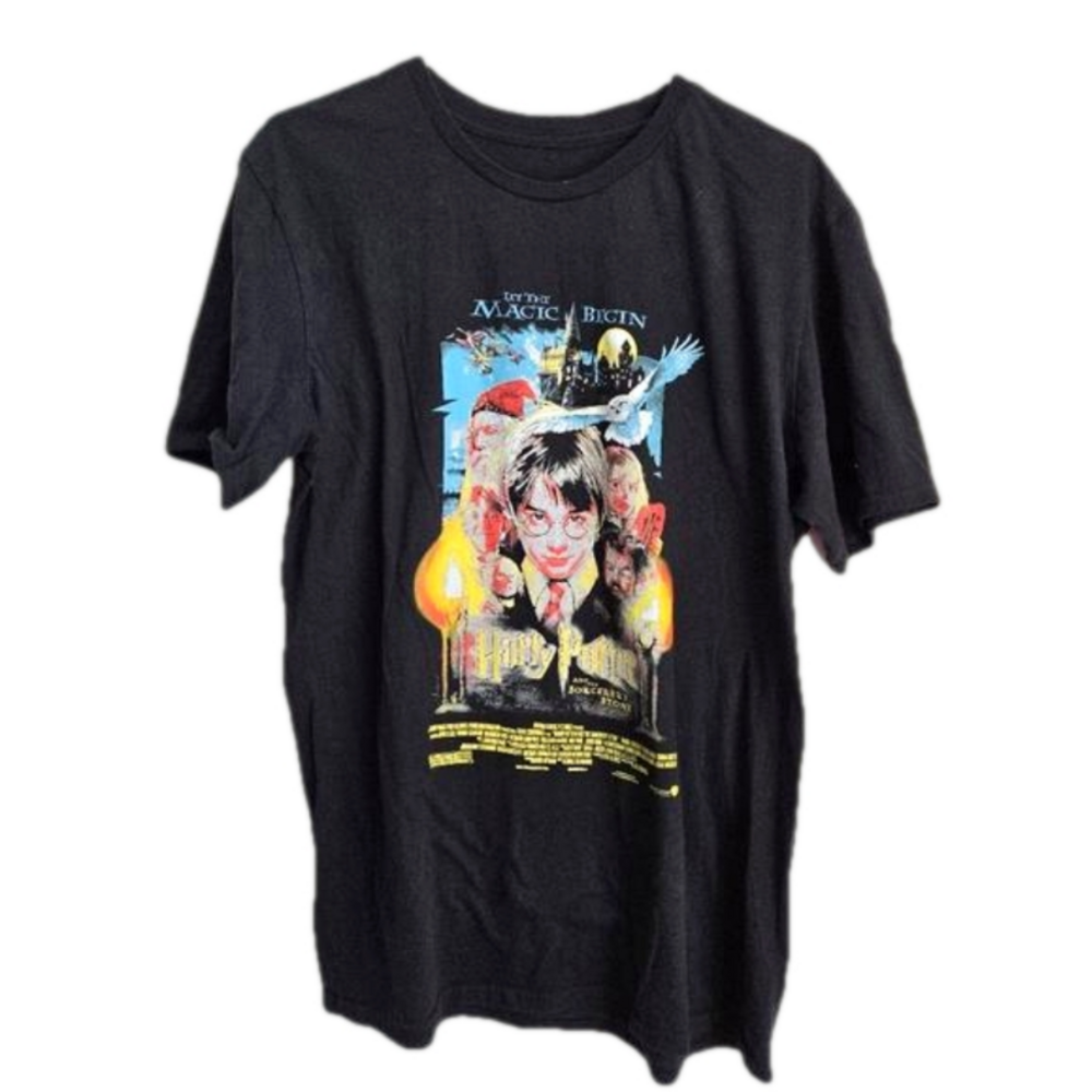 Vintage Harry Potter And The Sorcerer Stone Movie T-Shirt Size Large